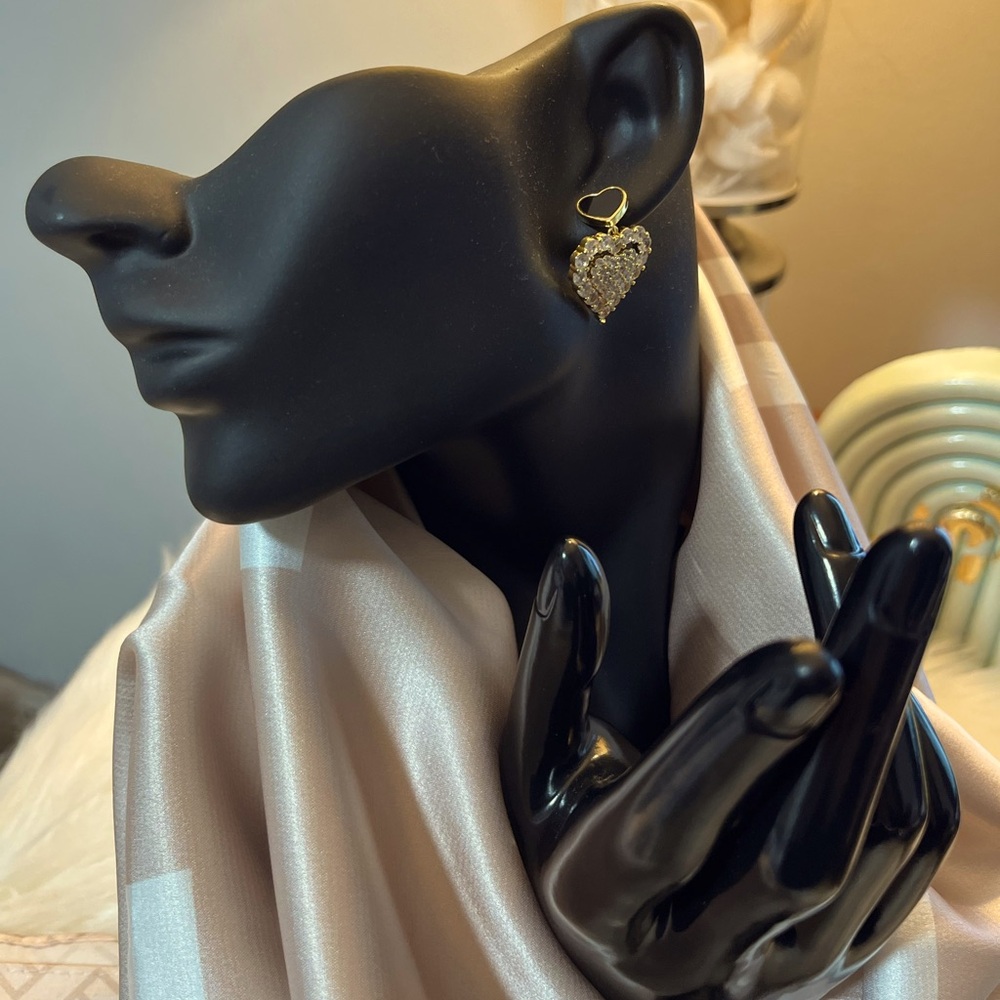 Gold and Black Heart Earrings